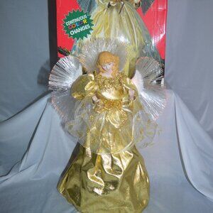 Vintage Christmas decor Angel tree topper or table color changing
